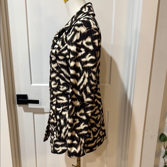 Sandro Studio Size S Leopard Animal Print Jacket Button Up Mid Length - Picture 4 of 12